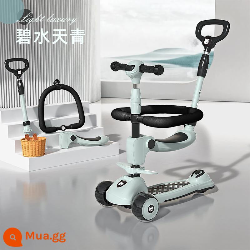 Xe trượt Scooter Babbitt trẻ em từ 1 đến 3 đến 6 đến 12 tuổi cho bé bé nữ đạp xe cầu trượt xe trơn 3 trong 1 - Mô hình lan can Bishui Tianqing-putter + Nhạc bánh xe Hummer + trọn bộ quà tặng