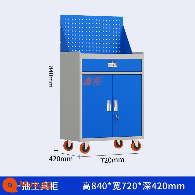 Tủ dụng cụ, tủ dụng cụ nặng, tủ sắt, đồ kim khí công nghiệp, nhà máy sửa chữa ô tô, nhà xưởng lớn, tủ bảo quản tấm đục lỗ - [Xanh và trắng] Ròng rọc một kéo + lưới treo dày