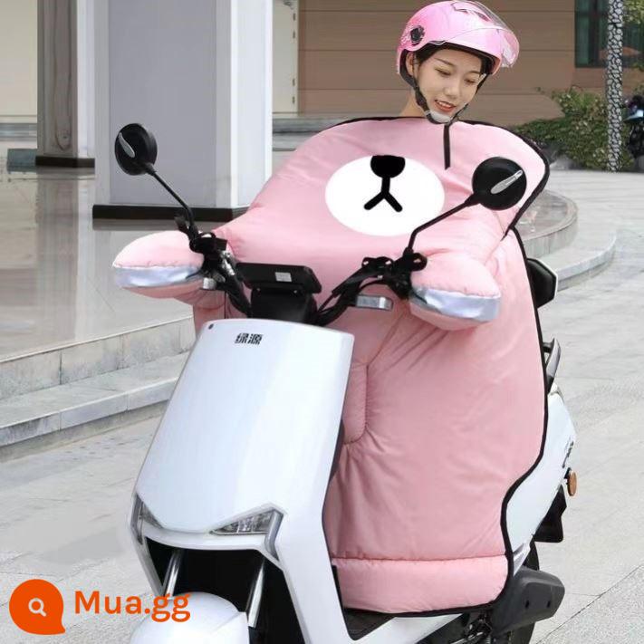 Chăn mùa đông kính chắn gió xe điện HelloKitty màu hồng, nhung, dày và không thấm nước, thích hợp cho Aimaadi - H30-Miệng Lớn Hồng