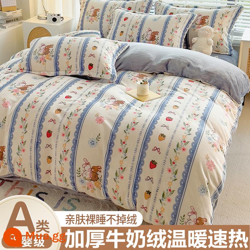 Mùa đông Coral Velvet Quilting Singer Sữa B) - dây hoa lãng mạn