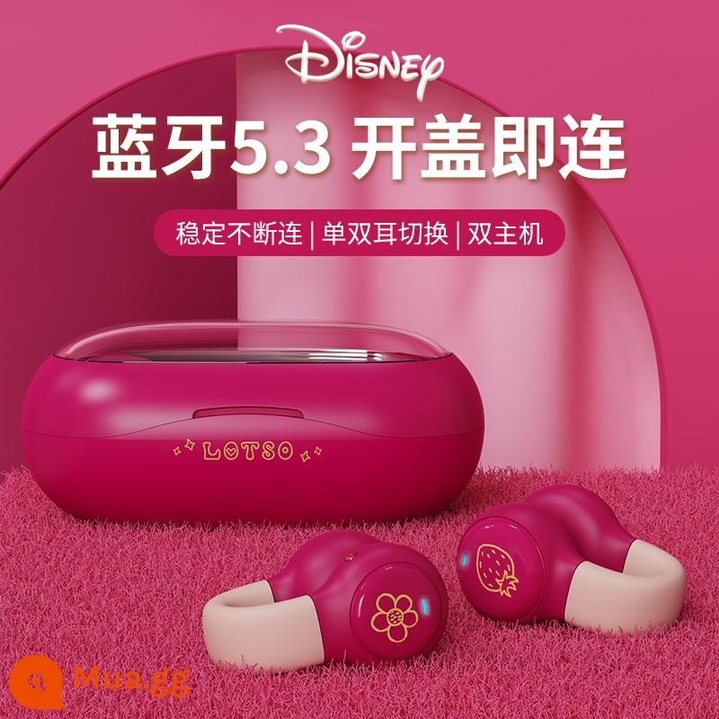 Tai Nghe Bluetooth Chính Hãng Disney 2023 Mới Dẫn Truyền Qua Xương Giảm Tiếng Ồn Thể Thao Bé Gái Kẹp Tai - Áo màu đỏ hồng dâu có [chất lượng âm thanh bộ chỉnh sáu băng tần 5.3 + cao su mềm để đeo thoải mái]