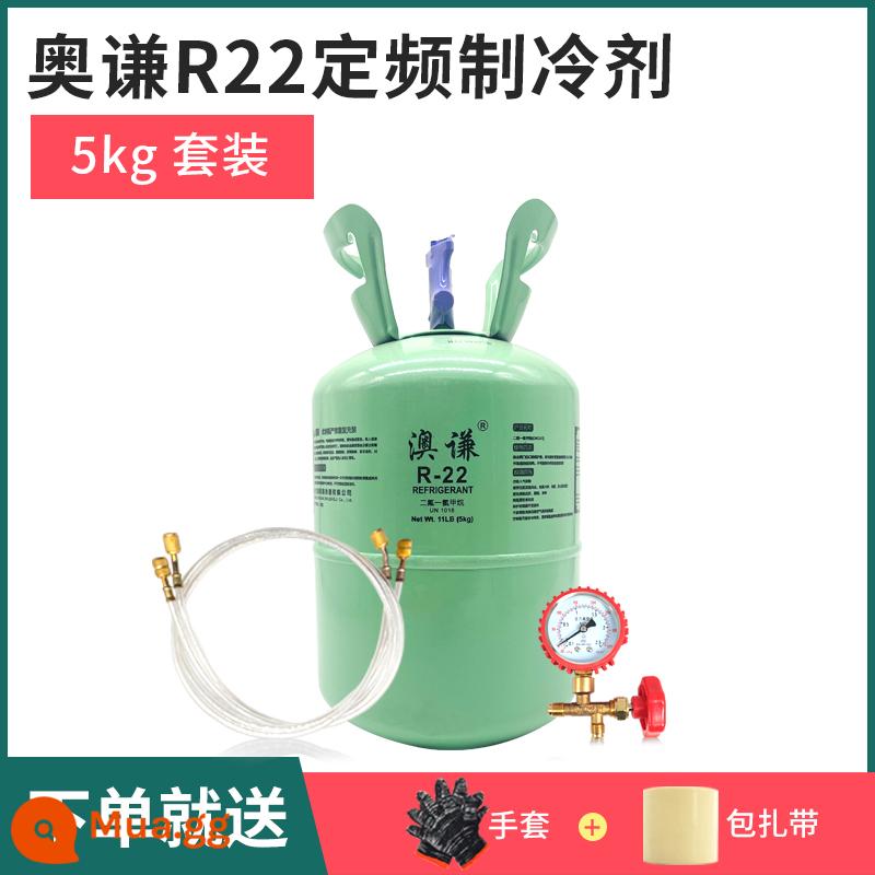 R22 chất làm lạnh freon chất làm lạnh chất lỏng điều hòa không khí đặc biệt flo công cụ 10 kg chất làm lạnh tuyết r410a - Aoqian R22 trọng lượng tịnh 5kg + dụng cụ