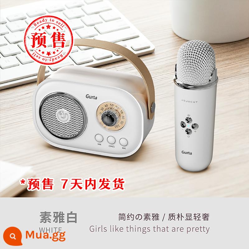 Gurta âm thanh micro karaoke bluetooth loa gia đình KTV nhỏ hát karaoke gia đình micro âm thanh Tất cả - Micro đơn màu trắng thanh lịch