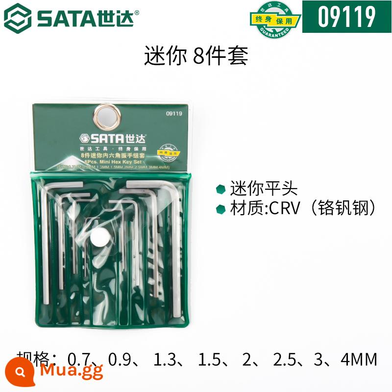 Bộ cờ lê lục giác bên trong hình ngôi sao Tua vít lục giác Dụng cụ lục giác Chìa khóa lục giác bên trong 6 điểm hình hoa mận bên trong lục giác - 09119/Thép crom vanadi đầu phẳng (mini) 8 miếng