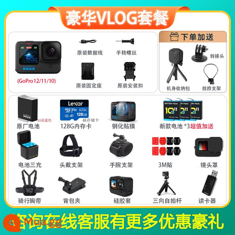 Máy ảnh thể thao chống rung GoPro HERO12 Black mới chống thấm nước Máy ảnh chống rung ngoài trời 5,3k đi xe - Giảm giá tư vấn gói VLOG hàng ngày của GoPro 12 Deluxe