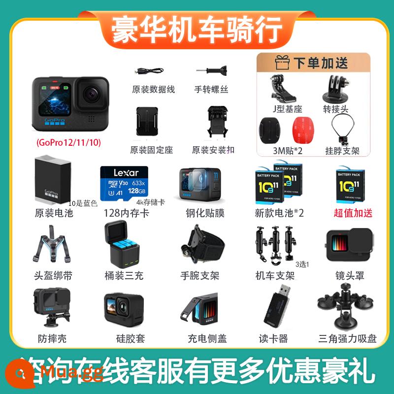 Máy ảnh thể thao chống rung GoPro HERO12 Black mới chống thấm nước Máy ảnh chống rung ngoài trời 5,3k đi xe - Giảm giá tư vấn gói cưỡi xe máy GoPro 12 Deluxe