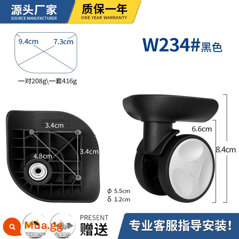 Xe đẩy vali bánh xe đa năng phụ kiện bánh xe mật khẩu vali da du lịch ròng rọc con lăn bánh xe thay thế phổ quát - Cặp W234# màu đen (thương hiệu dày)