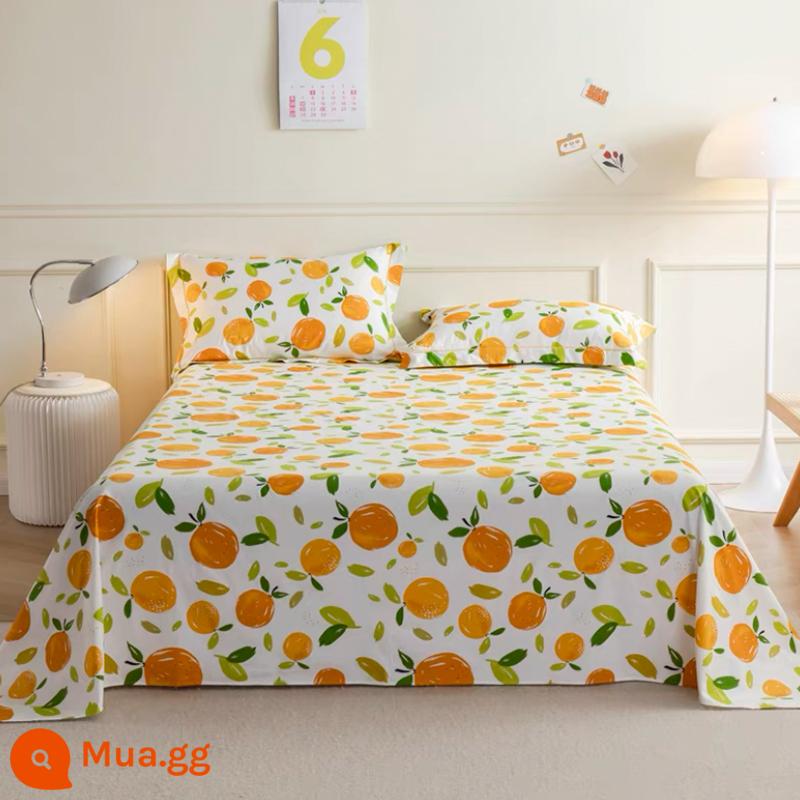 Khăn trải giường cotton nguyên chất một mảnh dày 100 cotton nguyên chất đơn 1,5m ga trải giường đôi ký túc xá ba bộ giường lớn tatami - Daju phiên bản A