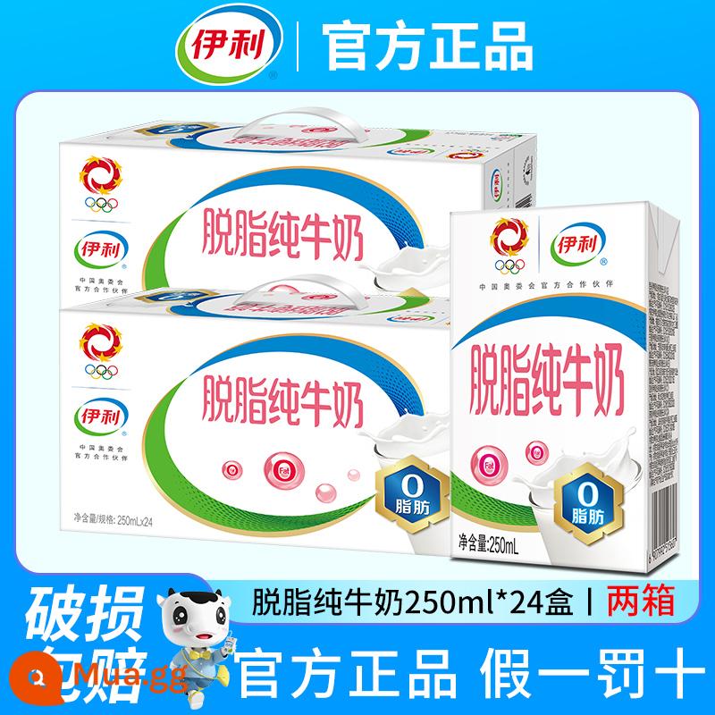 Sữa nguyên chất tách kem Yili 250ml*24 hộp sữa nguyên hộp sữa ăn sáng dành cho học sinh Sữa 0 béo chính thức cửa hàng hàng đầu - ♥Sản phẩm mới về khuyến nghị trong tháng 9♥ 24 hộp sữa nguyên chất gầy 丨Hai hộp