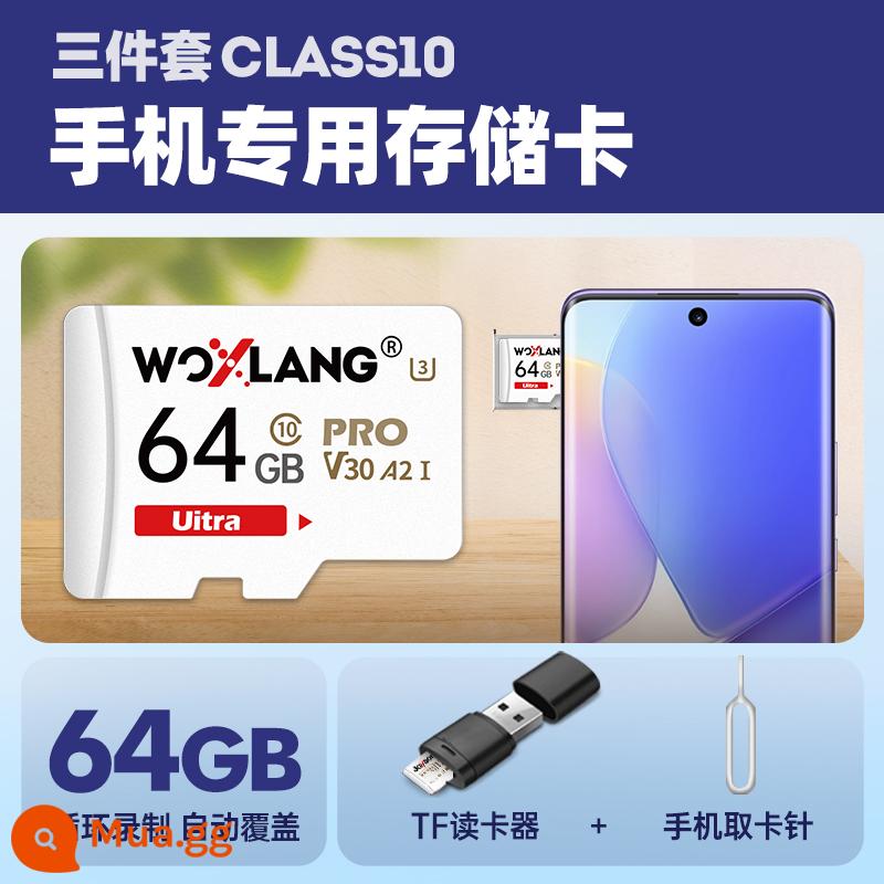 Gạo đỏ thẻ mở rộng bộ nhớ điện thoại di động 128g kê tốc độ cao note8 thẻ nhớ sd đa năng mở rộng thẻ tf máy tính bảng - [⑥④G] Thẻ nhớ đặc biệt điện thoại Redmi đi kèm đầu đọc thẻ + pin thẻ