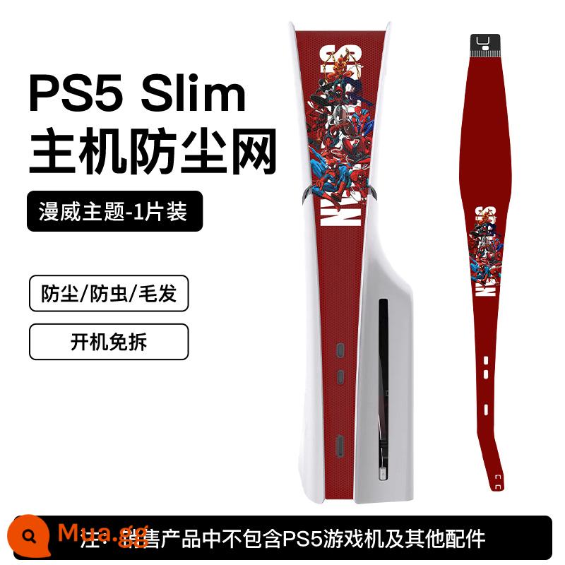 Lưới chống bụi máy chủ PS5 Slim, bảo vệ tản nhiệt, màng bên, thích hợp cho máy chơi game Sony, phụ kiện ngoại vi chống lông mèo, đầu CD, vỏ kỹ thuật số, túi ngủ giữa, không thấm nước và thoáng khí - [Spider-Man 1] Lưới chống bụi làm mát mỏng