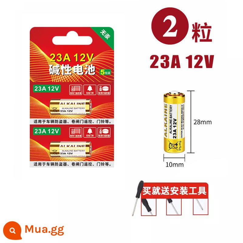 23A12V Pin Chuông Cửa Đèn Chùm Xe Ô Tô Điện 433 Thư Viện Cán Chuông Cửa L1028 Điều Hòa Không Khí Điều Khiển Từ Xa 27A12v Pin - 23A/12V (gói 2 chiếc) đi kèm tuốc nơ vít