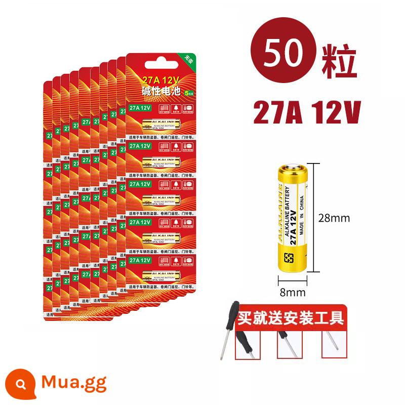 23A12V Pin Chuông Cửa Đèn Chùm Xe Ô Tô Điện 433 Thư Viện Cán Chuông Cửa L1028 Điều Hòa Không Khí Điều Khiển Từ Xa 27A12v Pin - 27A/12V (50 viên) đi kèm tuốc nơ vít