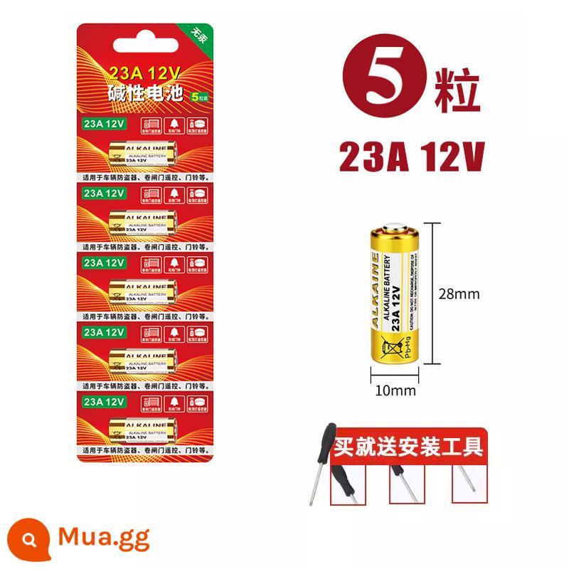 23A12V Pin Chuông Cửa Đèn Chùm Xe Ô Tô Điện 433 Thư Viện Cán Chuông Cửa L1028 Điều Hòa Không Khí Điều Khiển Từ Xa 27A12v Pin - 23A/12V (gói 5 cái) đi kèm tuốc nơ vít