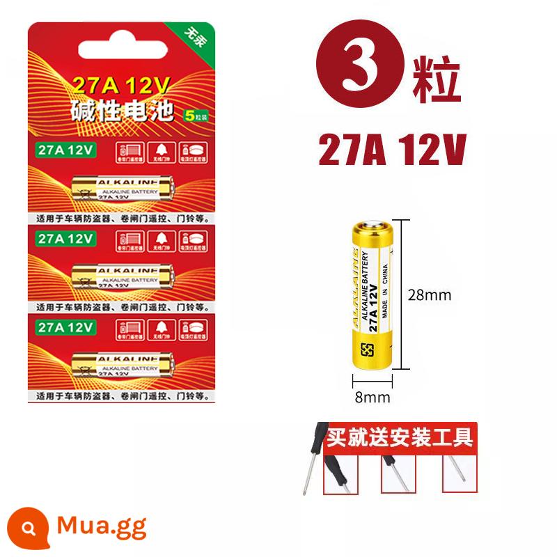 23A12V Pin Chuông Cửa Đèn Chùm Xe Ô Tô Điện 433 Thư Viện Cán Chuông Cửa L1028 Điều Hòa Không Khí Điều Khiển Từ Xa 27A12v Pin - 27A/12V (gói 3 chiếc) đi kèm tuốc nơ vít