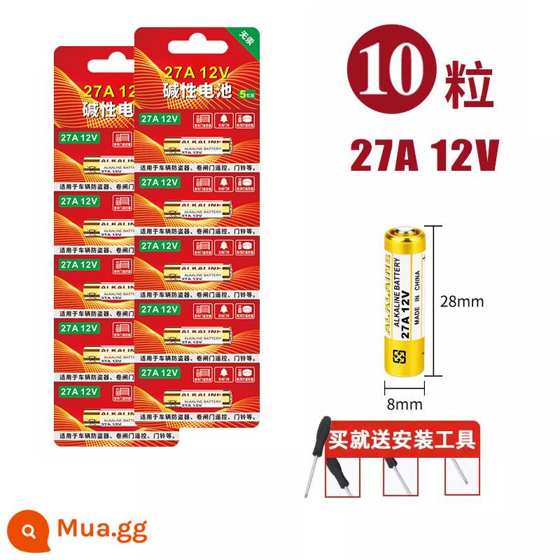 23A12V Pin Chuông Cửa Đèn Chùm Xe Ô Tô Điện 433 Thư Viện Cán Chuông Cửa L1028 Điều Hòa Không Khí Điều Khiển Từ Xa 27A12v Pin - 27A/12V (10 cái) đi kèm tuốc nơ vít