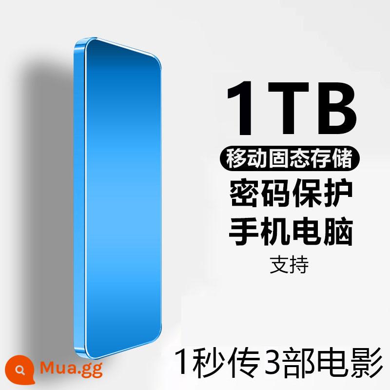 Ổ cứng di động siêu mỏng chính hãng chính hãng 8T tốc độ cao 2000GB dung lượng lớn 1T ổ cứng điện thoại di động máy tính lưu trữ thể rắn - 1TB [Xanh lam] [Mã hóa an toàn + đọc và ghi tốc độ cao 3.0 + Chip tốc độ cao thế hệ thứ 10]