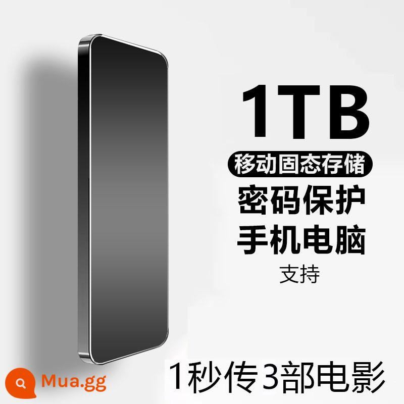 Ổ cứng di động siêu mỏng chính hãng chính hãng 8T tốc độ cao 2000GB dung lượng lớn 1T ổ cứng điện thoại di động máy tính lưu trữ thể rắn - 1TB [Đen] [Mã hóa an toàn + đọc và ghi tốc độ cao 3.0 + Chip tốc độ cao thế hệ thứ 10]