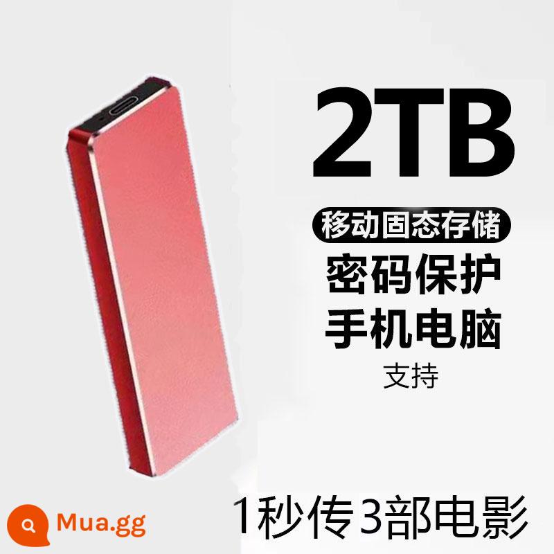 Ổ cứng di động siêu mỏng chính hãng chính hãng 8T tốc độ cao 2000GB dung lượng lớn 1T ổ cứng điện thoại di động máy tính lưu trữ thể rắn - 2TB [đỏ] [mã hóa bảo mật + đọc và ghi tốc độ cao 3.0 + chip tốc độ cao thế hệ thứ 10]