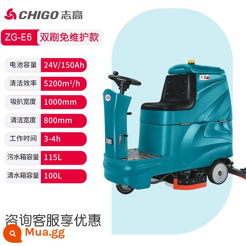 Chigo lái xe máy giặt sàn công nghiệp nhà máy thương mại xưởng máy quét nhà máy quét bất động sản trung tâm mua sắm xe rửa sàn siêu thị - Tư vấn mẫu xe Chigo E6 không cần bảo trì [phong cách lái xe] và giá thấp