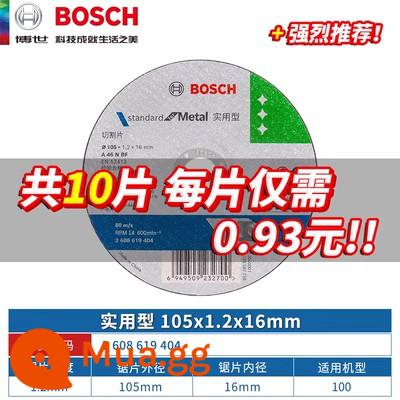 Đĩa cắt máy mài góc Bosch Đĩa mài bánh xe Đĩa cắt thép không gỉ 100 loại Đĩa đánh bóng kim loại Dr. - [10 miếng miễn phí vận chuyển] Miếng cắt 105x1.2x16