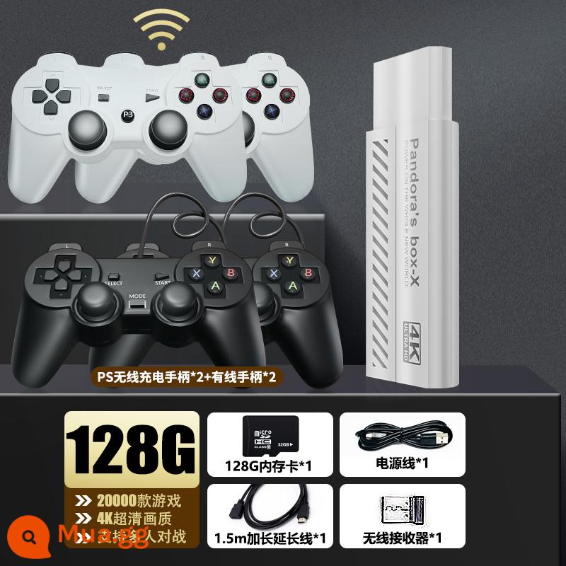 HD Pandora 2023 bảng điều khiển trò chơi mới có TV tại nhà ps5 arcade vua máy bay chiến đấu cần điều khiển tay cầm hộp trò chơi đôi xbox nintendo trẻ em hoài cổ fc mario gba cho bạn trai - Pandora 128G 20.000 trò chơi, tay cầm không dây sạc PS kép + tay cầm có dây kép