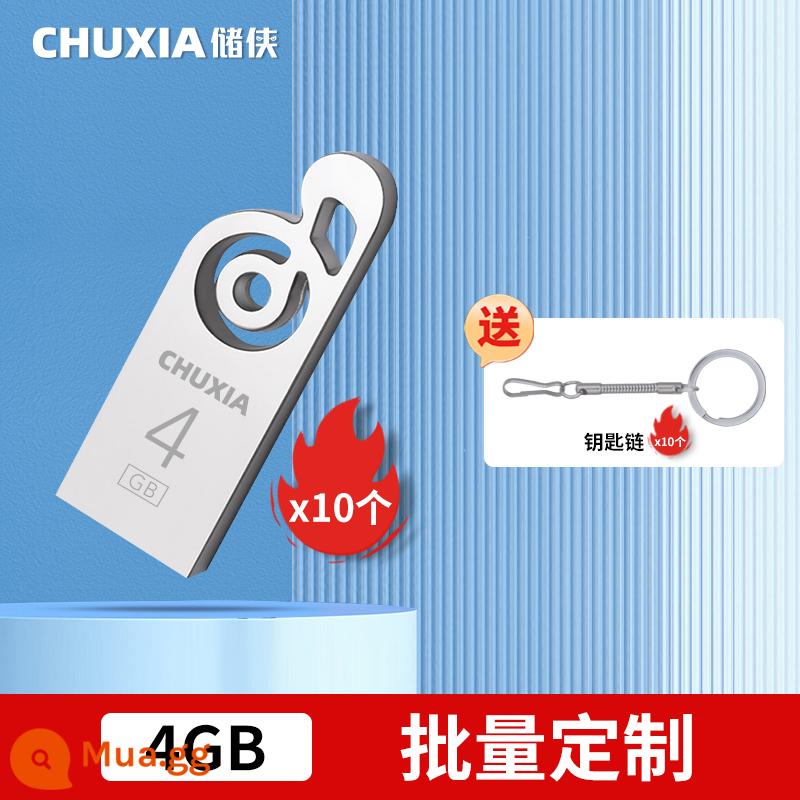 Ổ đĩa flash chính thức Chu Xia chính hãng 128g dung lượng lớn tốc độ cao bền 64g chống thấm nước và chống sốc ổ đĩa flash USB tùy chỉnh dành cho doanh nghiệp - [4GB Bạc] Còn 10 chiếc giao hàng nhanh chóng