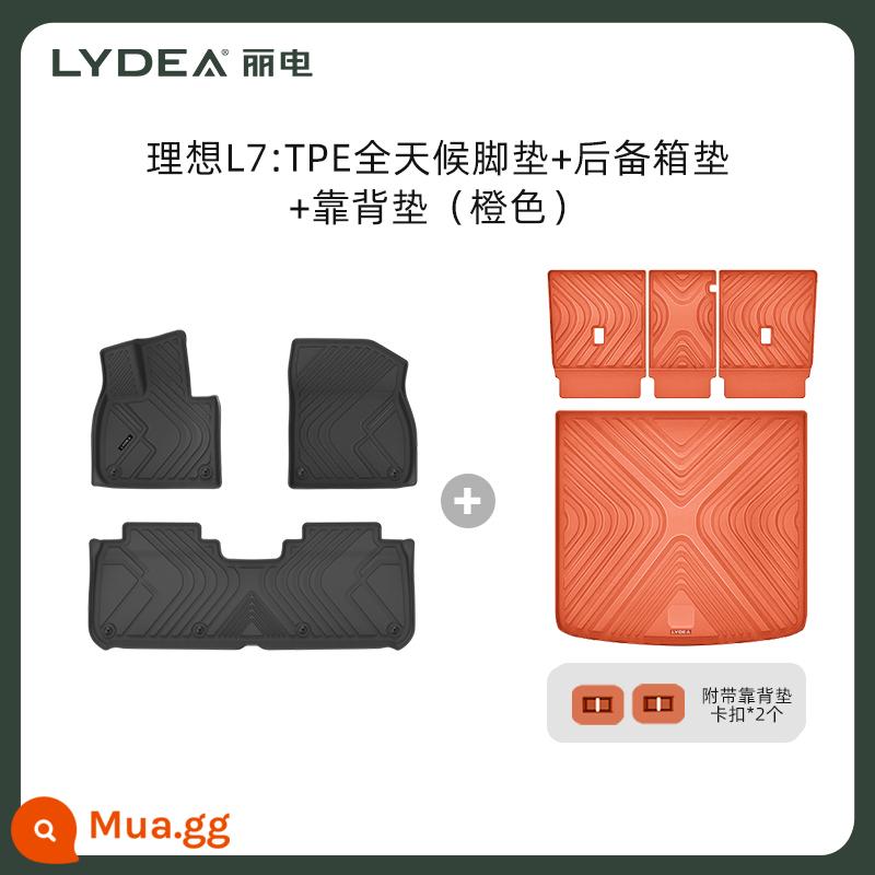 Lidian Lý Tưởng L7/L8/L9 Thân Thảm Khóa 3 Hàng Đệm Lưng Bảo Vệ Đặc Biệt Thân Cây Thảm Phụ Kiện - Thảm lót sàn mọi thời tiết L7TPE lý tưởng + thảm cốp xe + thảm tựa lưng [màu cam xe nguyên bản] (có thể kết hợp với thảm trải sàn ô tô nguyên bản)