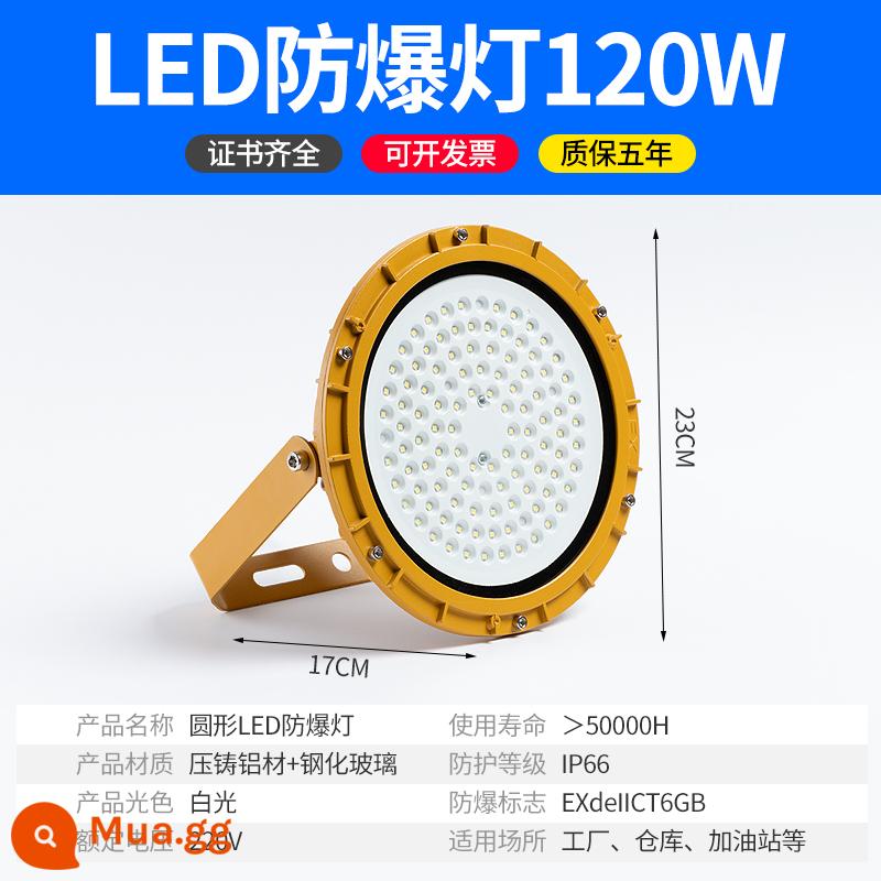 Yaming LED đèn chống cháy nổ trạm xăng nhà xưởng nhà máy hóa chất chống ăn mòn chống nước chống cháy nổ không cần bảo trì đèn pha - Vòng 120 watt - chống cháy nổ, cấu hình cao và áp suất rộng - chất lượng kỹ thuật - chống xung và chống đột biến - không cần bảo trì