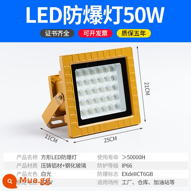 Yaming LED đèn chống cháy nổ trạm xăng nhà xưởng nhà máy hóa chất chống ăn mòn chống nước chống cháy nổ không cần bảo trì đèn pha - 50 watt - chống cháy nổ, cấu hình cao và điện áp rộng - chất lượng kỹ thuật - chống xung và chống đột biến - không cần bảo trì