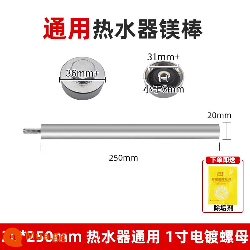 Đa Năng Thanh Magiê Điện Máy Nước Nóng 40/50L/60L/80L Công Cụ Tháo Lắp Nước Thải Hộ Gia Đình Ổ Cắm Độ Tinh Khiết Cao Loại Bỏ Quy Mô - Universal 20 * 250 [đai ốc mạ điện 1 inch]