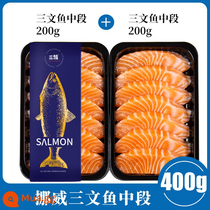 Ba món ngon từ cá hồi Na Uy, sashimi phi lê tươi sống, cắt sống nguyên con đông lạnh, miễn phí vận chuyển, sashimi, vận chuyển SF - [Quản lý cửa hàng đề xuất cao cấp tầm trung] 2 hộp 400g