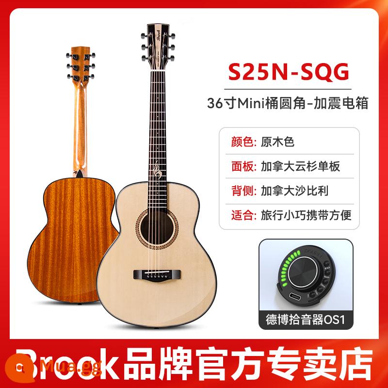 Brook nhạc sĩ thời đại. Brook s25 guitar ballad cho người mới bắt đầu chính hãng chính thức cửa hàng hàng đầu veneer 36 - [Hộp Điện Rung] Kiểu Mới 2023 | Màu Gỗ 36 Inch | Các Góc Tròn