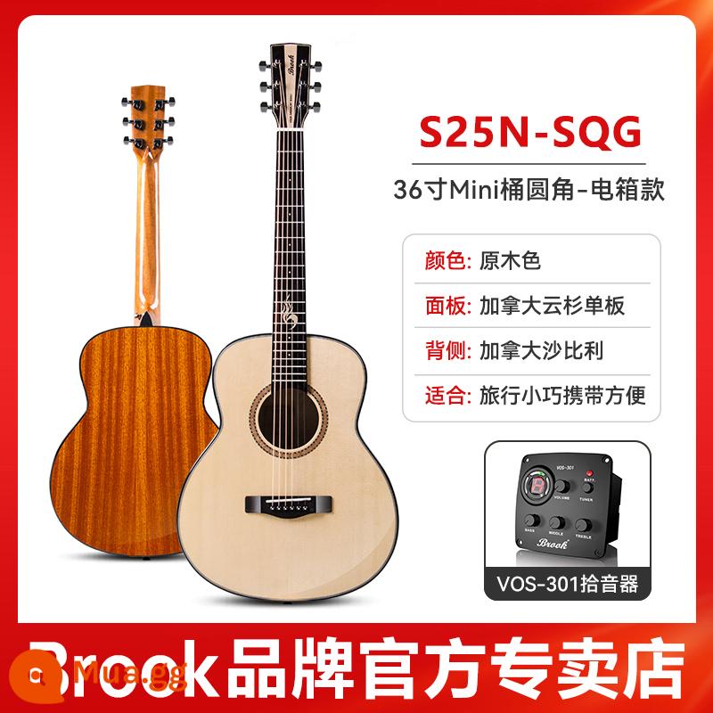 Brook nhạc sĩ thời đại. Brook s25 guitar ballad cho người mới bắt đầu chính hãng chính thức cửa hàng hàng đầu veneer 36 - [Hộp điện] Kiểu dáng mới 2023 | màu gỗ 36 inch | bo tròn các góc