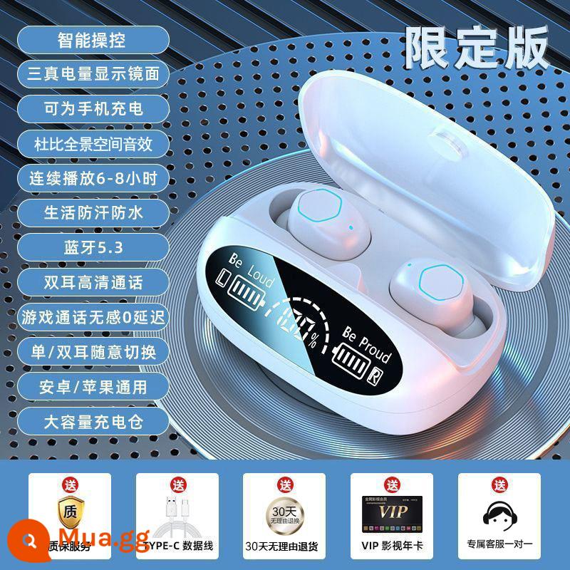 Tai Nghe Bluetooth Không Dây Mới 2023 Thể Thao Chất Lượng Cao Giảm Tiếng Ồn In-Ear Siêu Dài Pin Công Suất Cao Cho Nam Và Nữ - Màu trắng [Phiên bản giới hạn] Giảm tiếng ồn thông minh ✓ Âm thanh vòm Dolby Atmos ✓ Tuổi thọ pin dài