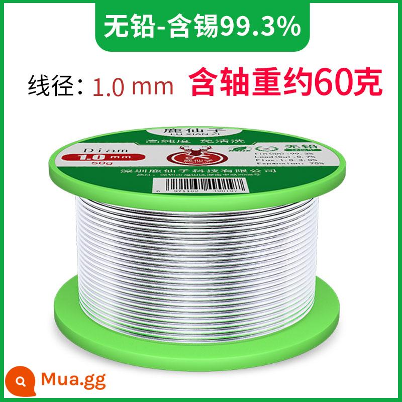 Hươu Tiên có dây hàn chì 0.8mm chứa nhựa thông không sạch điện hàn dây hộ gia đình bật lửa thép không gỉ - [Sn99,3% không chì]1,0mm 50g