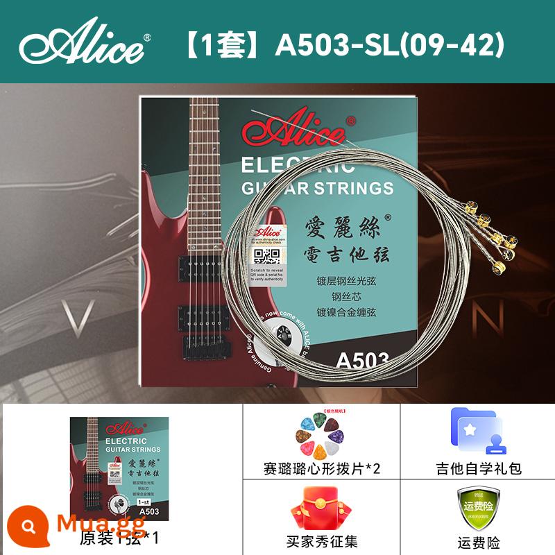 Dây đàn guitar điện Alice A503 đàn guitar điện 1 dây 10 miếng Bộ 1 dây dây 6 miếng 1 dây Bộ Alice - Bộ A503-SL + 1 dây + bộ quà tặng đầy đủ