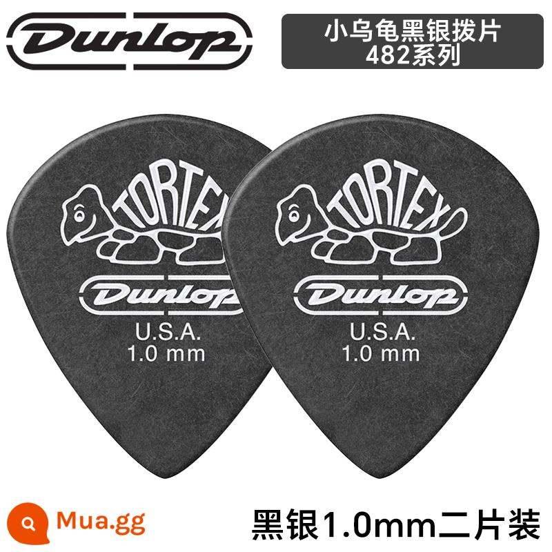 Dunlop pick Dunlop guitar điện pick rùa nhỏ jazz3 guitar bass dân gian gảy đặc biệt - [Gói 2] Cuốc rùa đen bạc 482 1.00mm