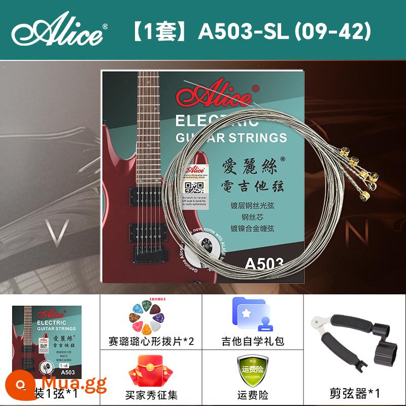 Dây đàn guitar điện Alice A503 đàn guitar điện 1 dây 10 miếng Bộ 1 dây dây 6 miếng 1 dây Bộ Alice - Bộ A503-SL + 1 dây + dao cắt dây + bộ quà tặng trọn gói