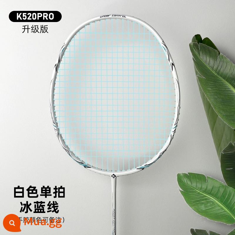 Vợt cầu lông Xunfeng K520pro chính hãng toàn carbon siêu nhẹ 4U tập KUMPOO Xunfeng vợt đơn và đôi - K520pro trắng bắn đá xanh