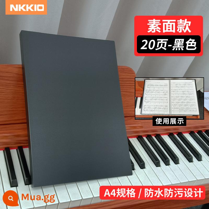 Tập sách điểm âm nhạc A4 kẹp điểm piano không phản chiếu có thể được sửa đổi và mở rộng clip điểm bài hát lưu trữ thông tin túi tập tin sách - A4 không thể viết lại được 20 trang và 40 trang mặt đen trơn