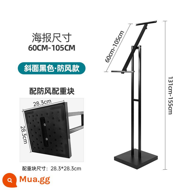 kt board khung công khai hiển thị đứng hiển thị đứng sàn đứng áp phích đứng biển quảng cáo hiển thị thương hiệu dấu hiệu nước tùy chỉnh - [Đen cao cấp] Giá trưng bày bảng nghiêng KT [Đế 11 catties chống gió]