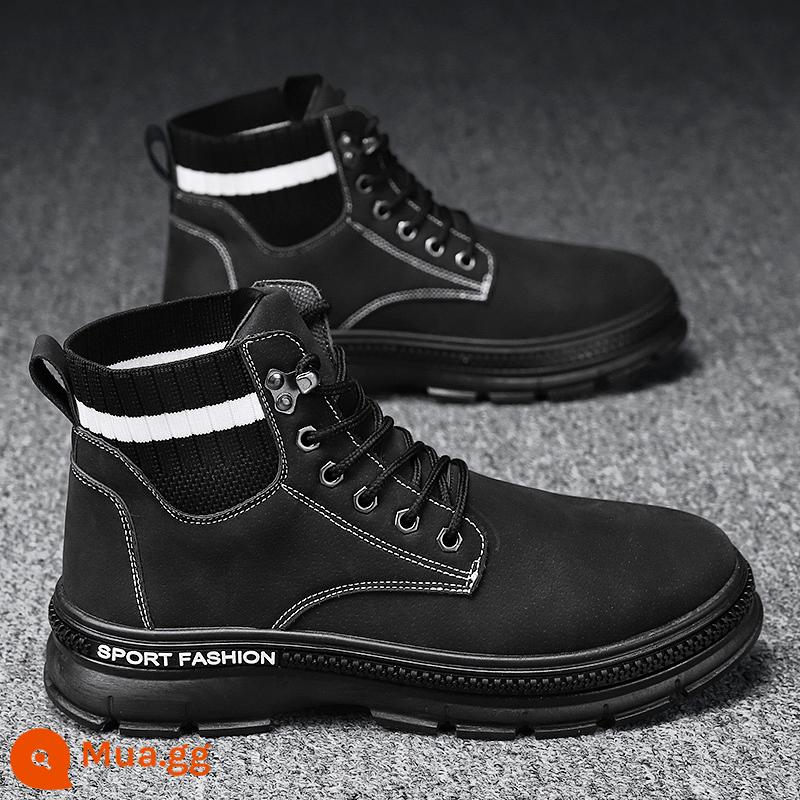 Martin Boots nam 2022 Mùa thu Mid -Tube Worker Short Boot - P751 Đen[Phiên bản đặc biệt]