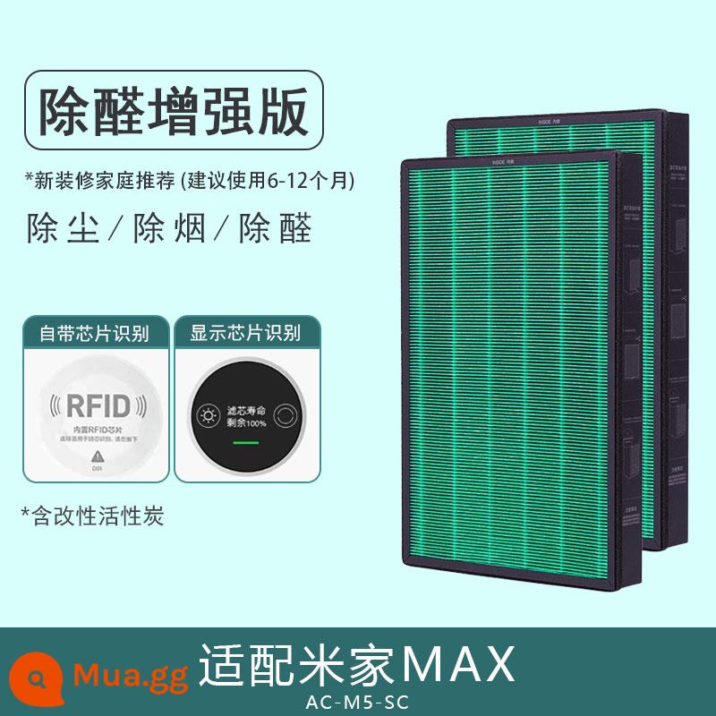 Thích hợp cho bộ lọc không khí Xiaomi lõi lọc 2s/3/4lite/4ProH phổ biến Bộ lọc khử mùi Mijia formaldehyde - Phiên bản nâng cao loại bỏ formaldehyde [nhận dạng chip] MAX—2 miếng