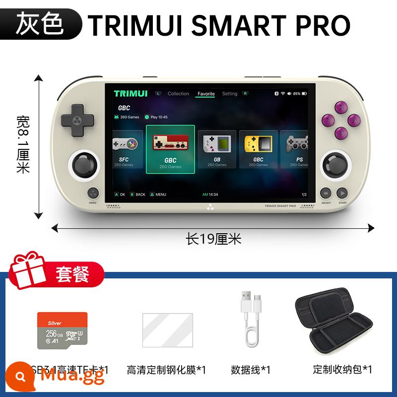 TRIMUI SMART PRO retro bảng điều khiển trò chơi mã nguồn mở bảng điều khiển cầm tay nỗi nhớ tuổi thơ PSP bảng điều khiển trò chơi cầm tay mô phỏng NDS GBA độ phân giải 1280*720 N64 Zhixun Douyin cùng mẫu - Xám丨Thẻ nhớ 8G+256G丨1.2W+trò chơi+túi lưu trữ miễn phí+phim cường lực+tài nguyên trò chơi