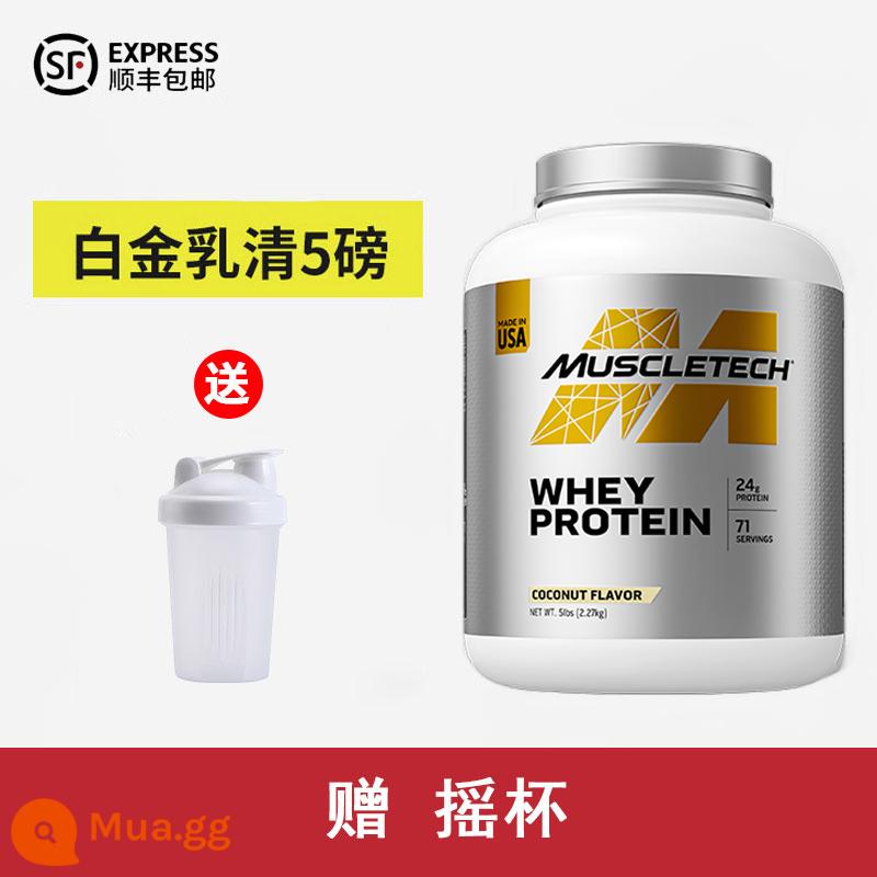 Muscletech Cơ Công Nghệ Bạch Kim Bột Whey Protein 5 lbs Thể Dục Protein Tăng Cơ Cô Lập Bột Protein - Bạch kim 5 pound + bình lắc