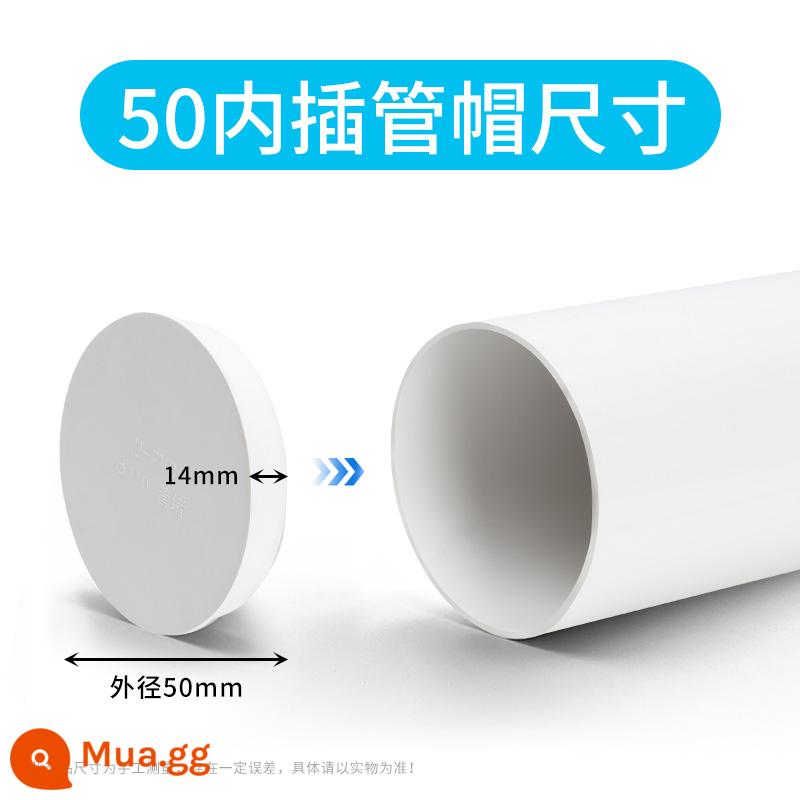 Nắp ống thoát nước PVC 50 phụ kiện nút bịt kín 75 nắp đai ốc chặn cắm ống nước chống côn trùng nắp chặn ống 110 nắp - 50 nắp cắm bên trong (1 gói)