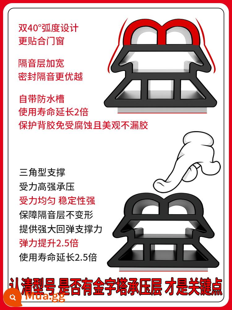 Dải niêm phong chống trộm cửa mẹ cửa ra vào khung cửa đường may cách âm cửa gỗ cách âm dải keo trong nhà phòng ngủ cửa ra vào - Chống gió, im lặng, chống va chạm, chống bụi, độ bám dính cao và chống rơi [hoàn tiền nếu không dễ sử dụng]