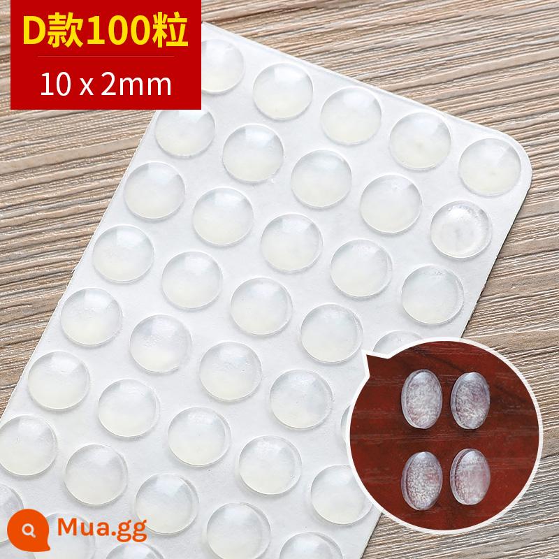 Silicone trong suốt ngăn chặn cửa chống va chạm dán tay nắm cửa cửa tủ đệm chống va chạm phía sau tắt tiếng chống va chạm không đấm cửa chống - [Thế hệ thứ nhất] Hạt đơn loại D 10 * 2 mm (tổng cộng 100 hạt)