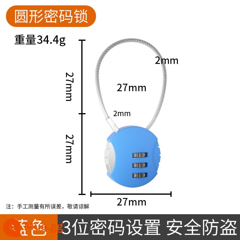 Khóa mã số dây thép ổ khóa cáp thép khóa tủ chống trộm tổng thể tủ hồ sơ tủ dài ổ khóa dây khóa chống trộm khóa mã số - Khóa kết hợp tròn [một gói màu xanh]